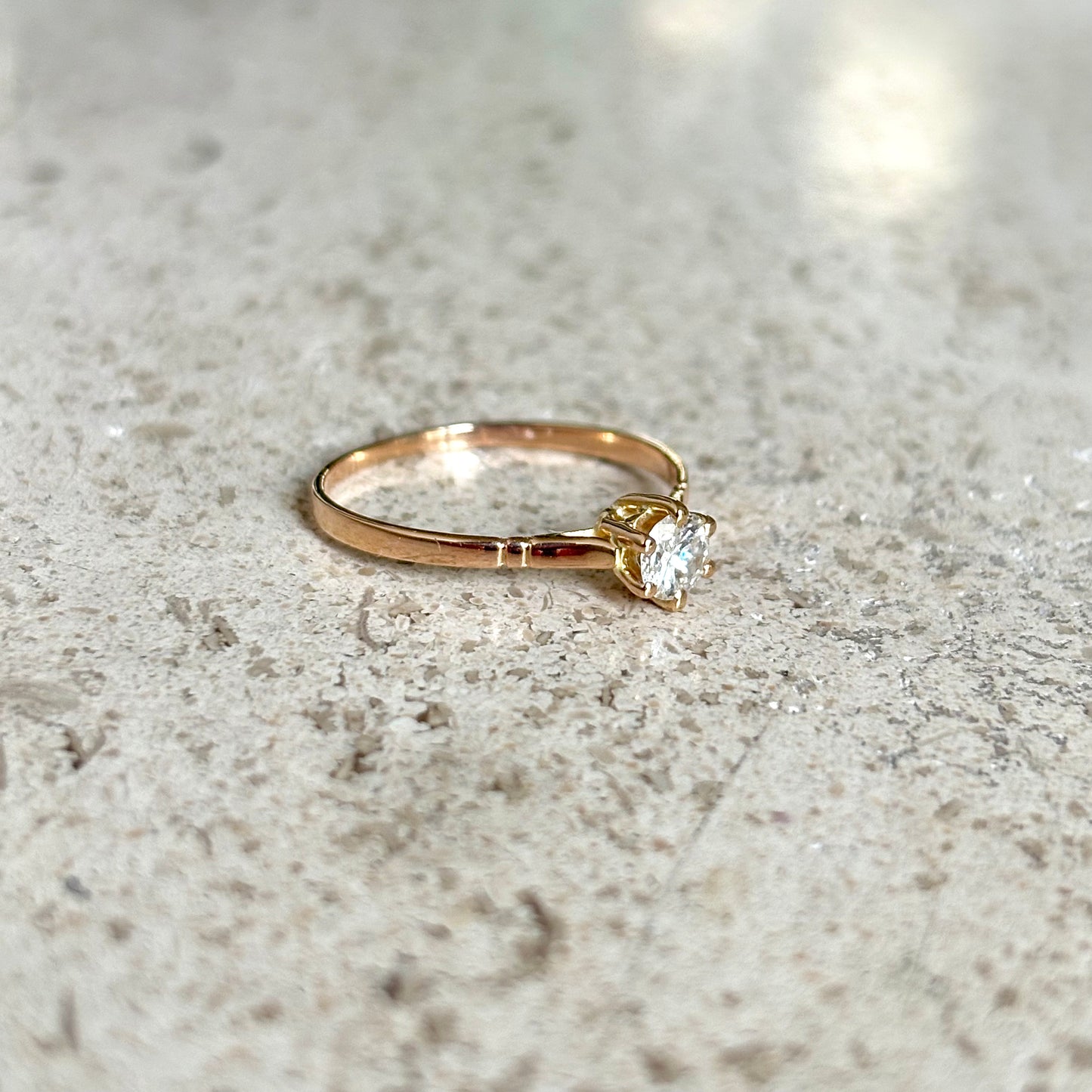 Bague Solitaire  - Or Rose 750 & Diamant