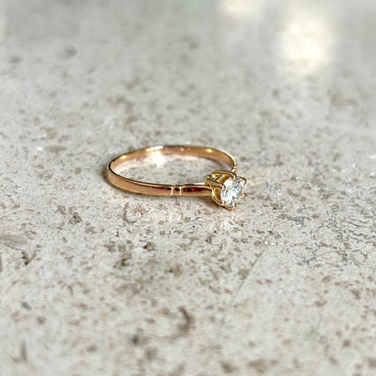 Bague Solitaire  - Or Rose 750 & Diamant