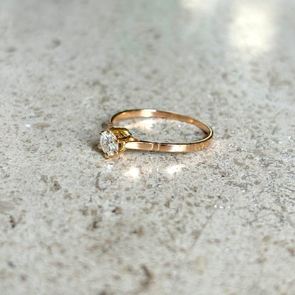Bague Solitaire  - Or Rose 750 & Diamant
