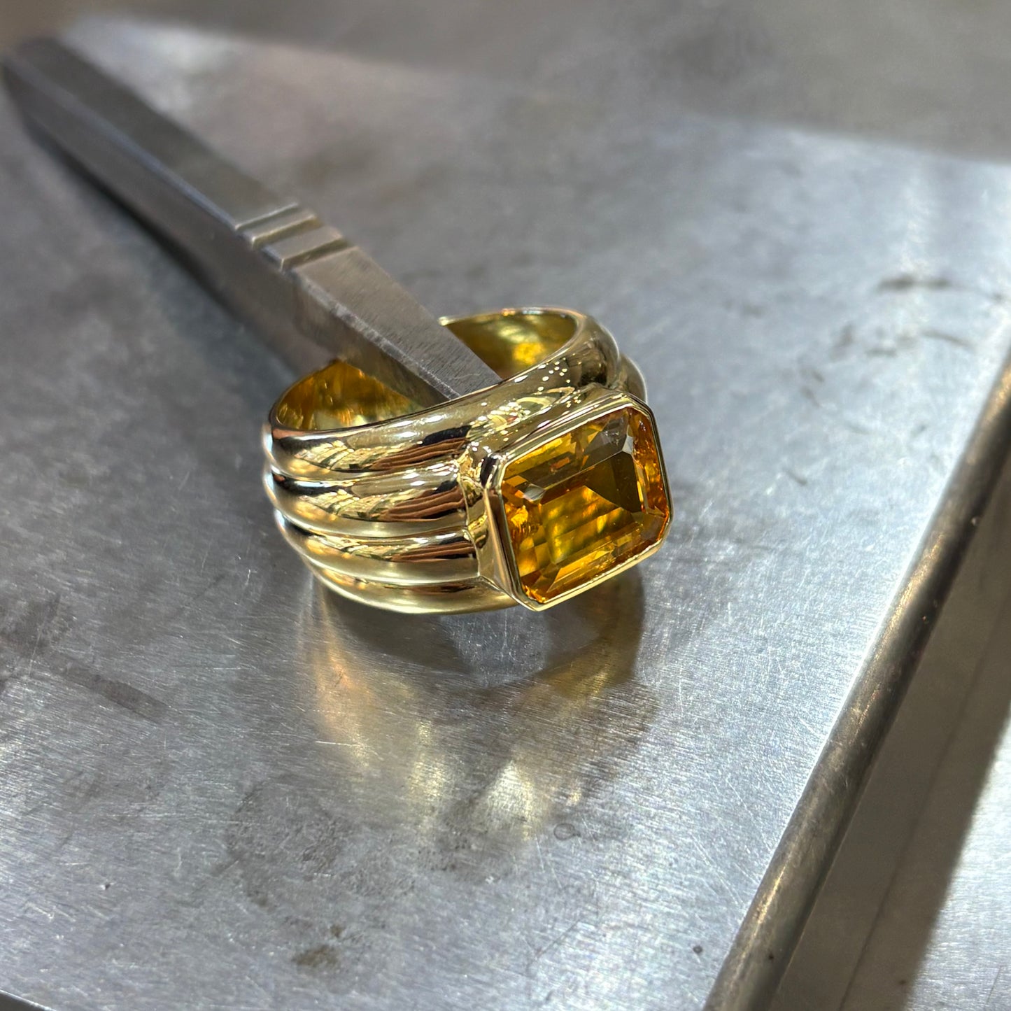 Bague Vintage - Or Jaune 750 & Citrine