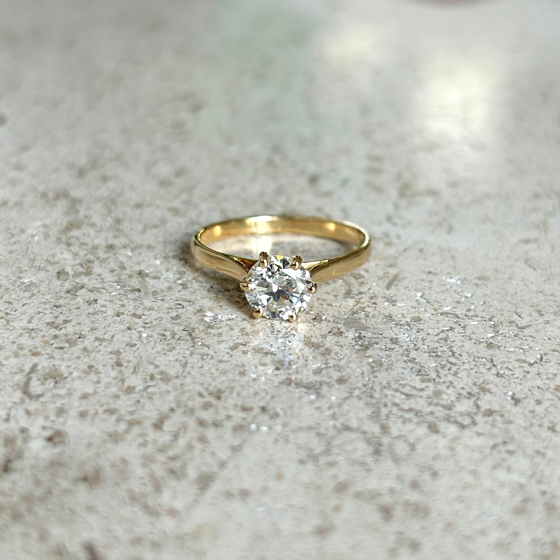 Bague Solitaire - Or Jaune 750 & Diamant