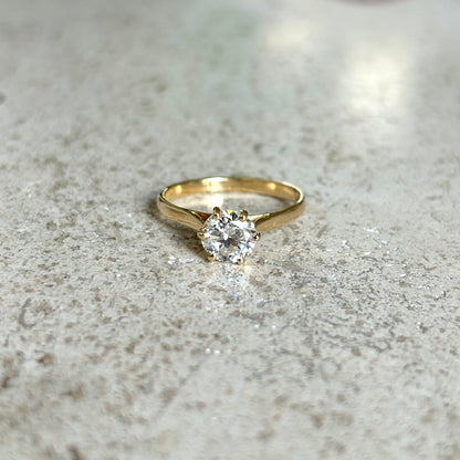 Bague Solitaire - Or Jaune 750 & Diamant