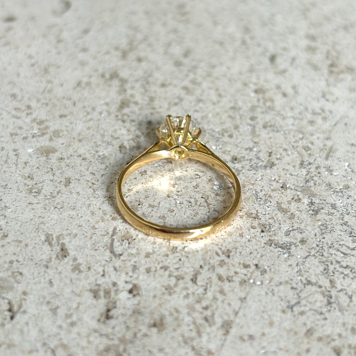 Bague Solitaire - Or Jaune 750 & Diamant