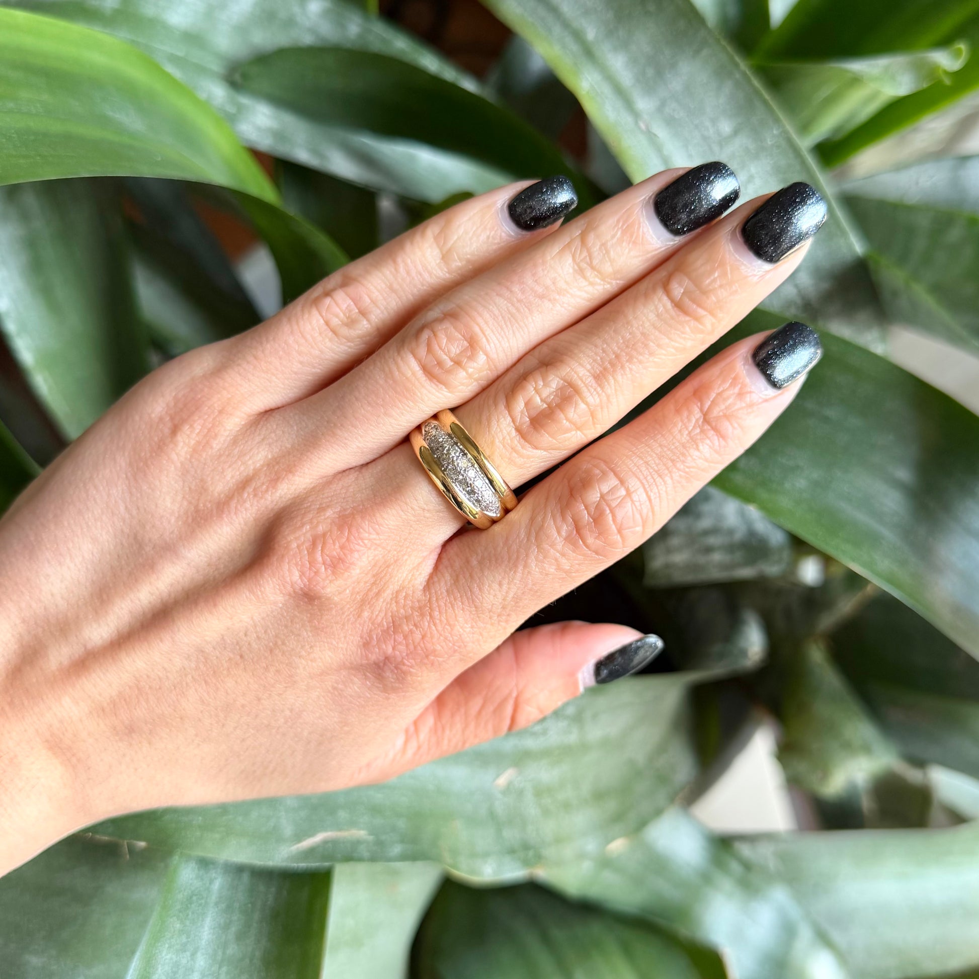 Bague Jonc - Or Jaune 750 & Diamants
