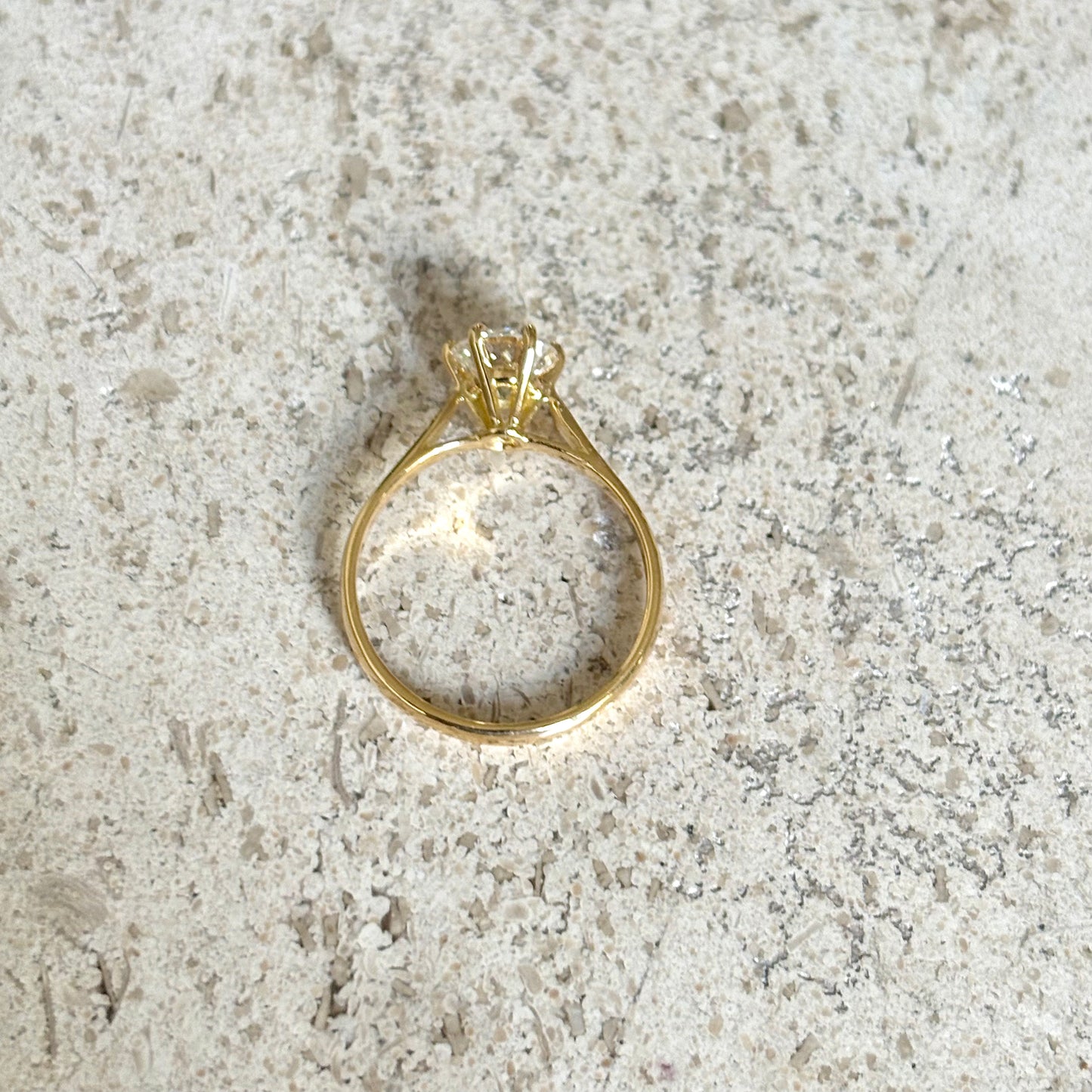 Bague Solitaire - Or Jaune 750 & Diamant