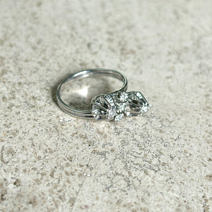 Bague Toi & Moi Vintage - Or Blanc 750 & Diamants