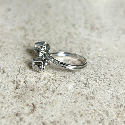 Bague Toi & Moi Vintage - Or Blanc 750 & Diamants