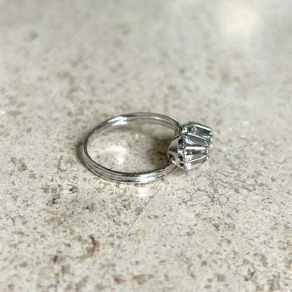 Bague Toi & Moi Vintage - Or Blanc 750 & Diamants