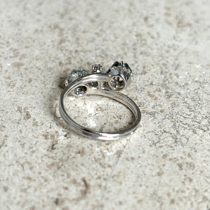Bague Toi & Moi Vintage - Or Blanc 750 & Diamants