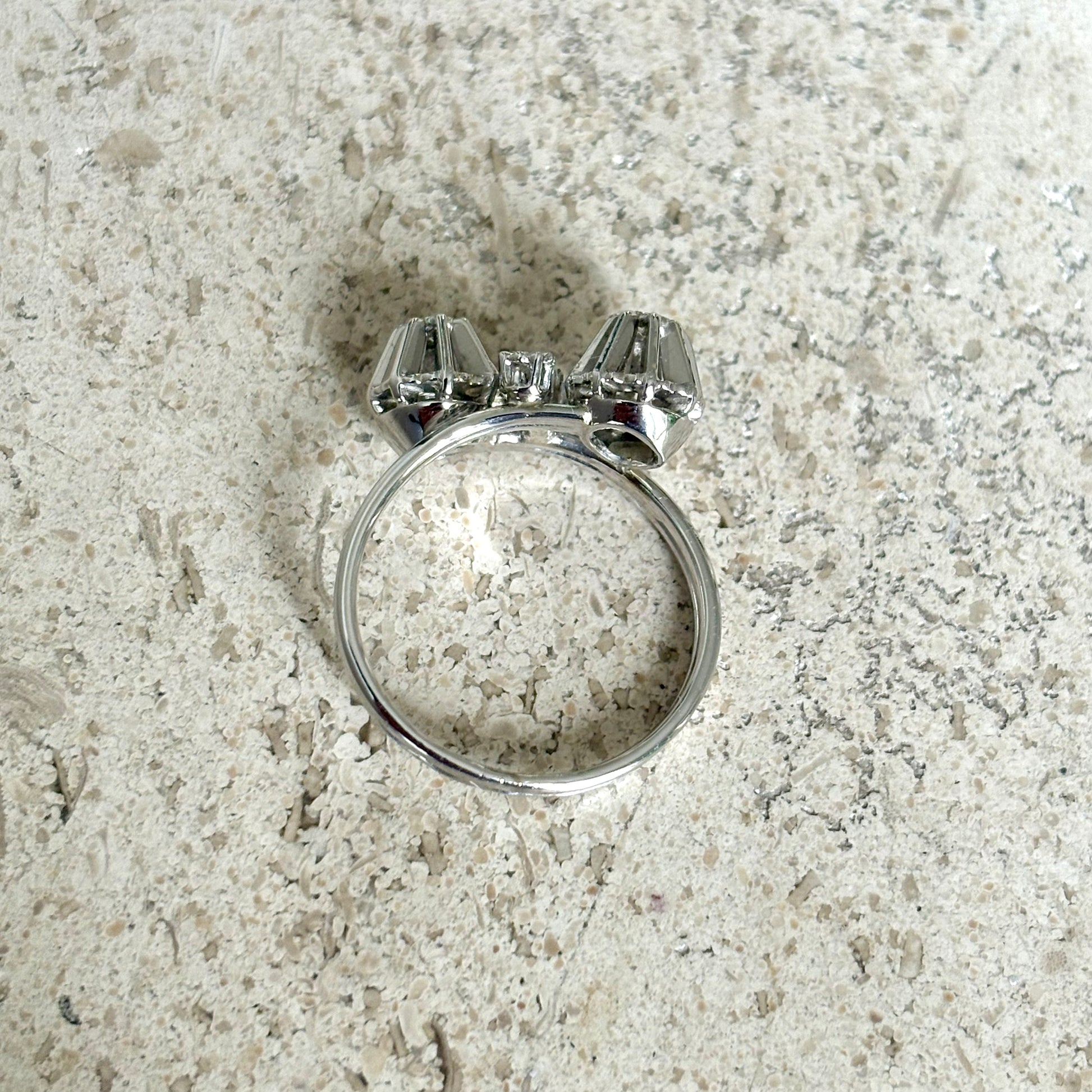 Bague Toi & Moi Vintage - Or Blanc 750 & Diamants