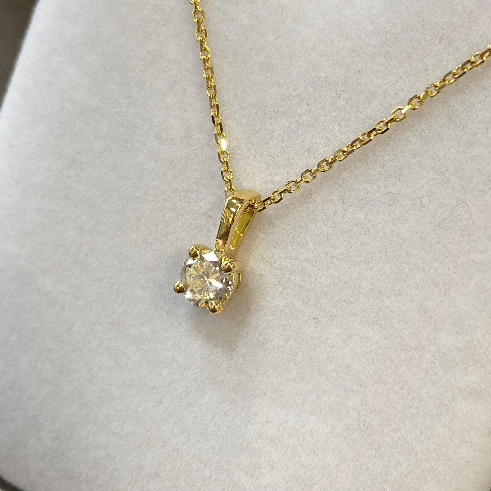 Pendentif Solitaire - Or Jaune 750 & Diamant Création Fremont