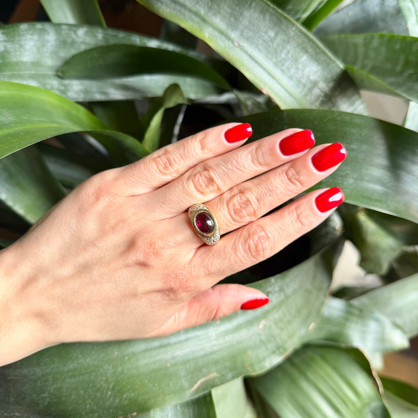 Bague Jonc - Or jaune 750 Améthyste & Diamants