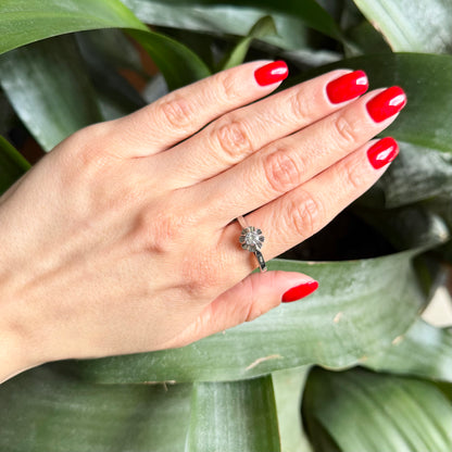 Bague Solitaire Vintage - Or Blanc 750 & Diamants