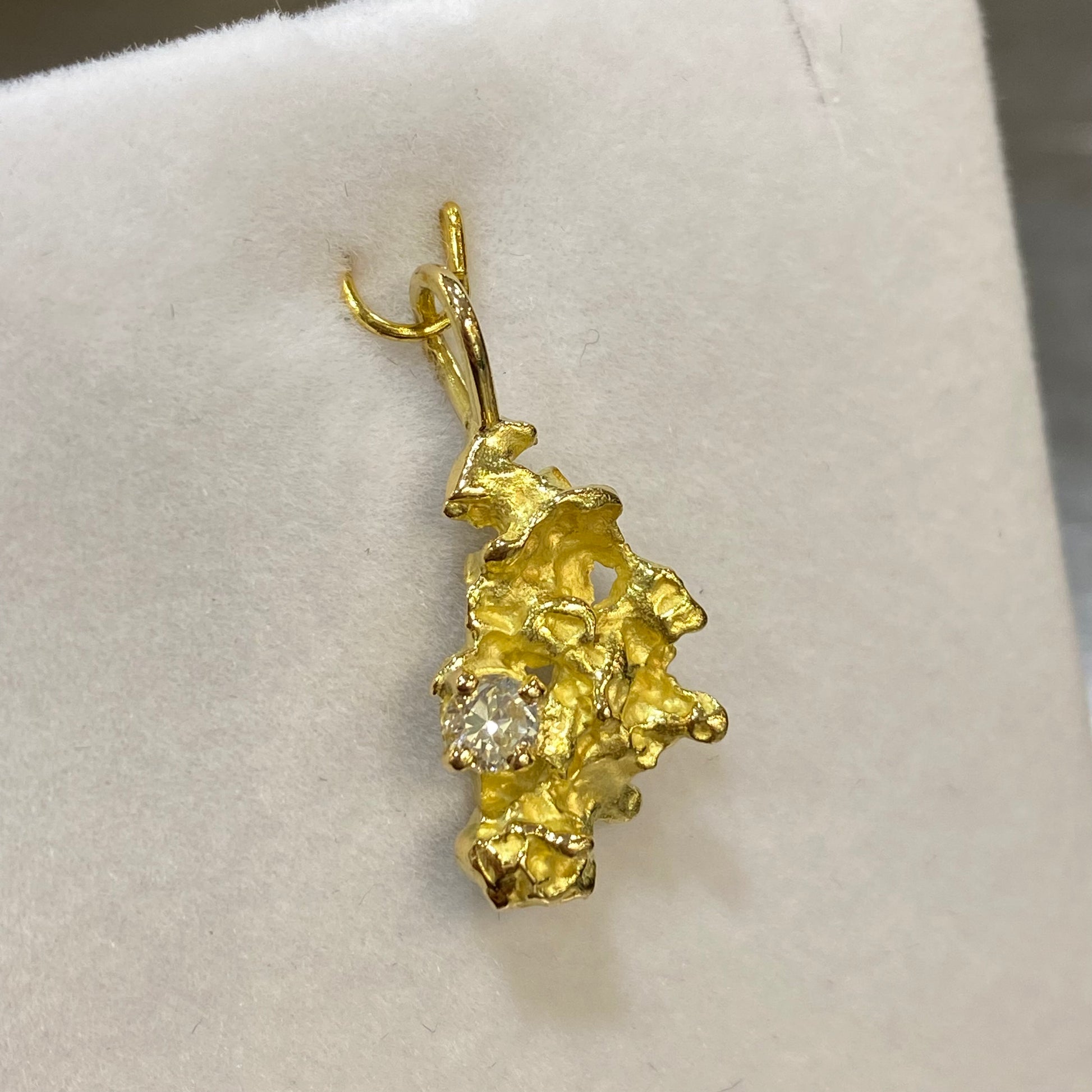 Pendentif Pépite - Or Jaune 750 & Diamant Création Fremont