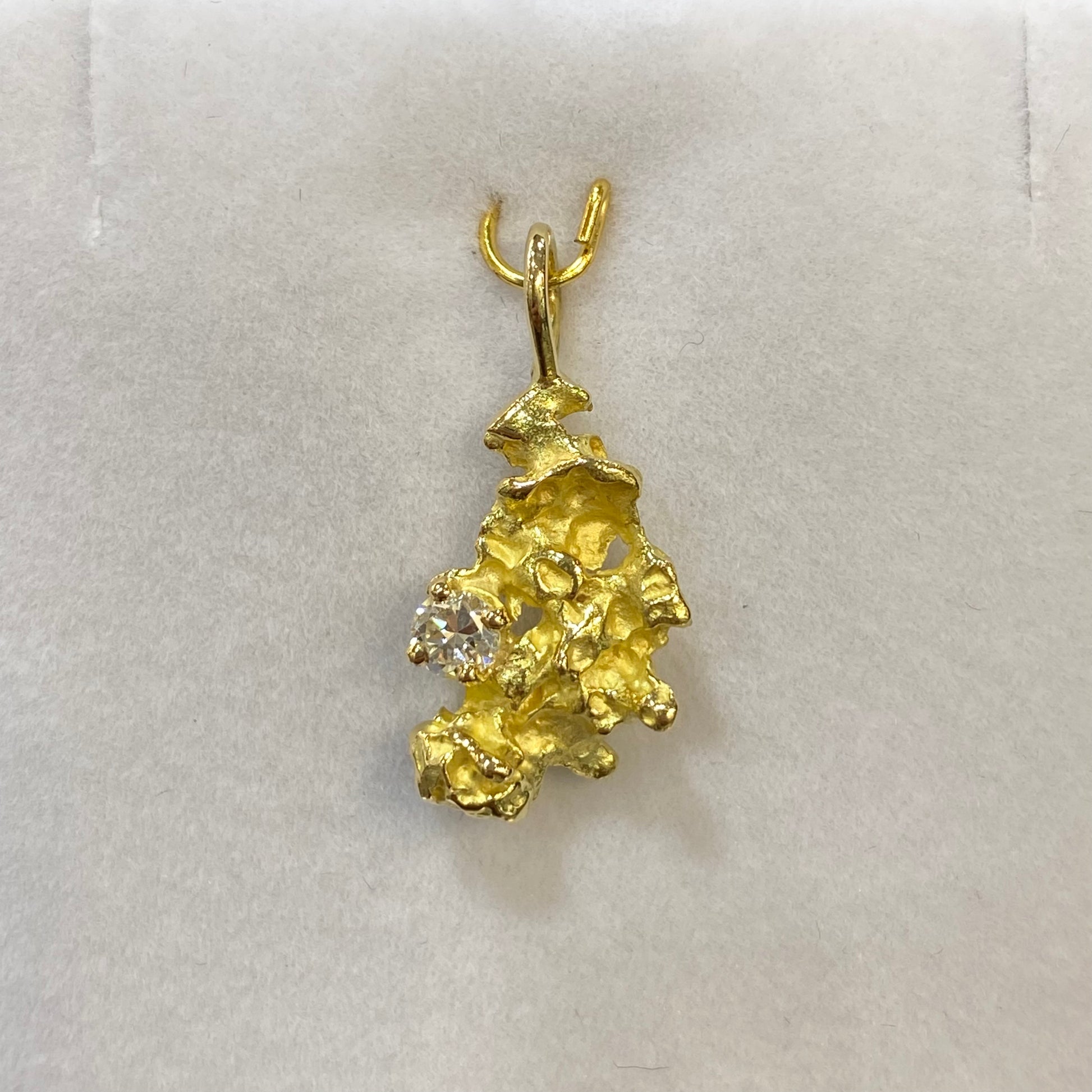 Pendentif Pépite - Or Jaune 750 & Diamant Création Fremont