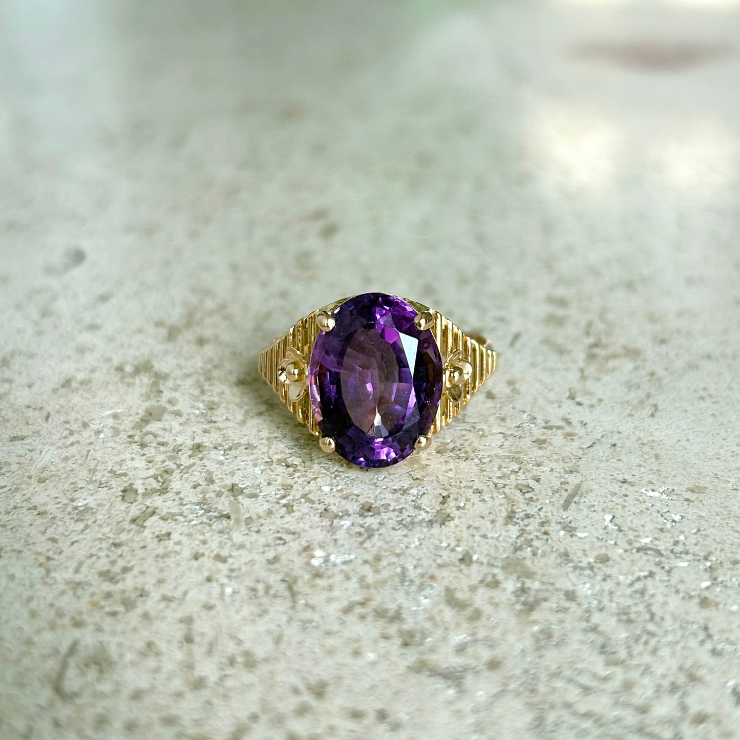 Bague Vintage - Or Jaune 750 & Améthyste