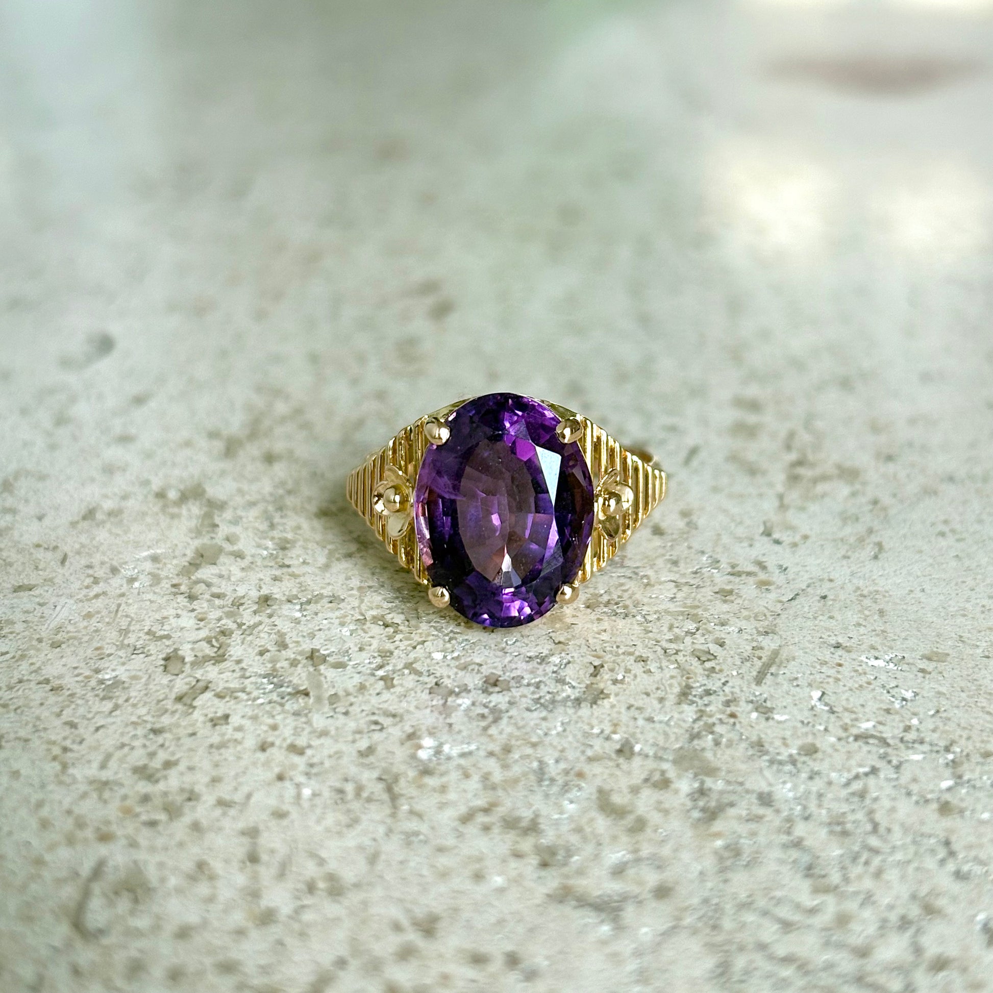 Bague Vintage - Or Jaune 750 & Améthyste