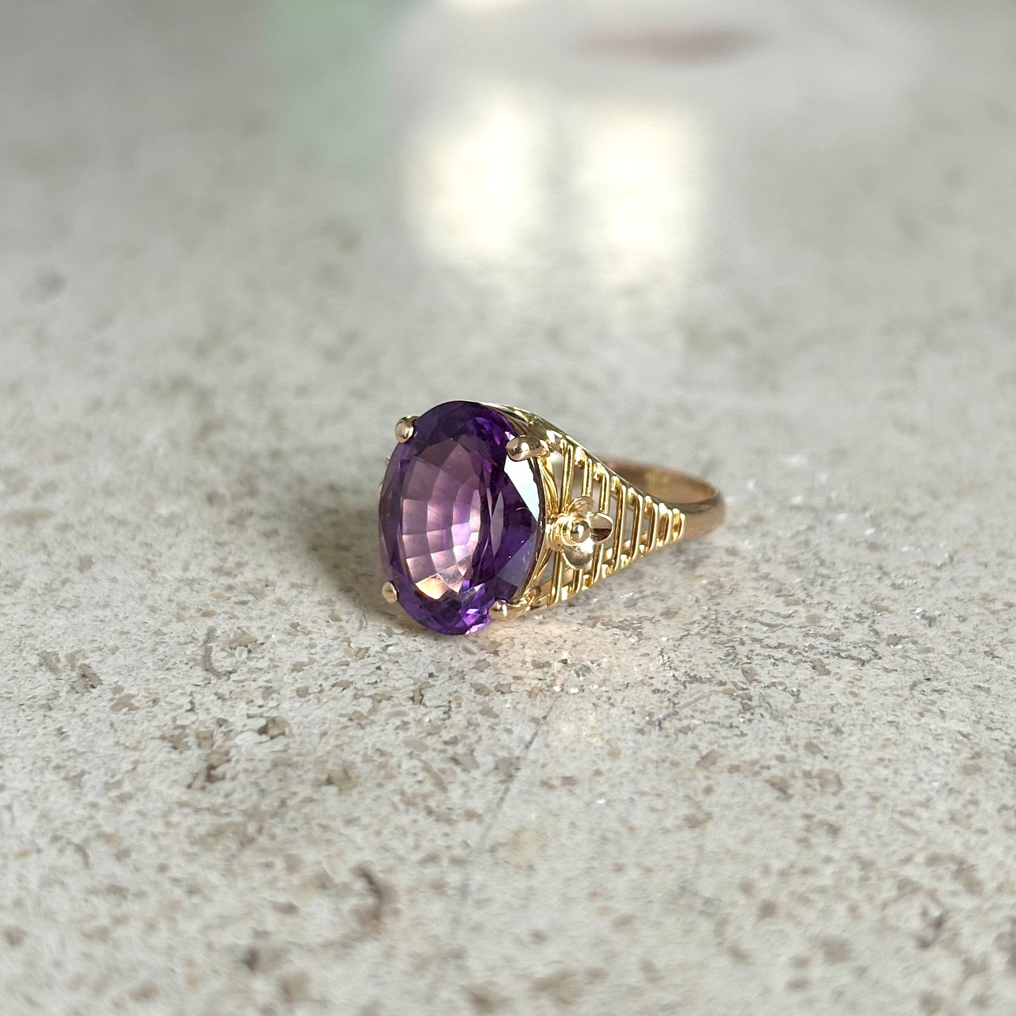 Bague Vintage - Or Jaune 750 & Améthyste