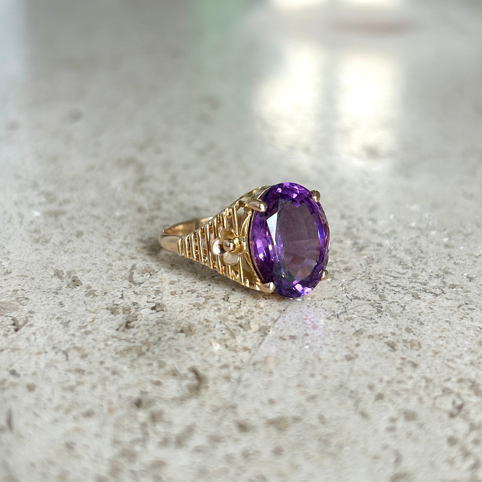 Bague Vintage - Or Jaune 750 & Améthyste
