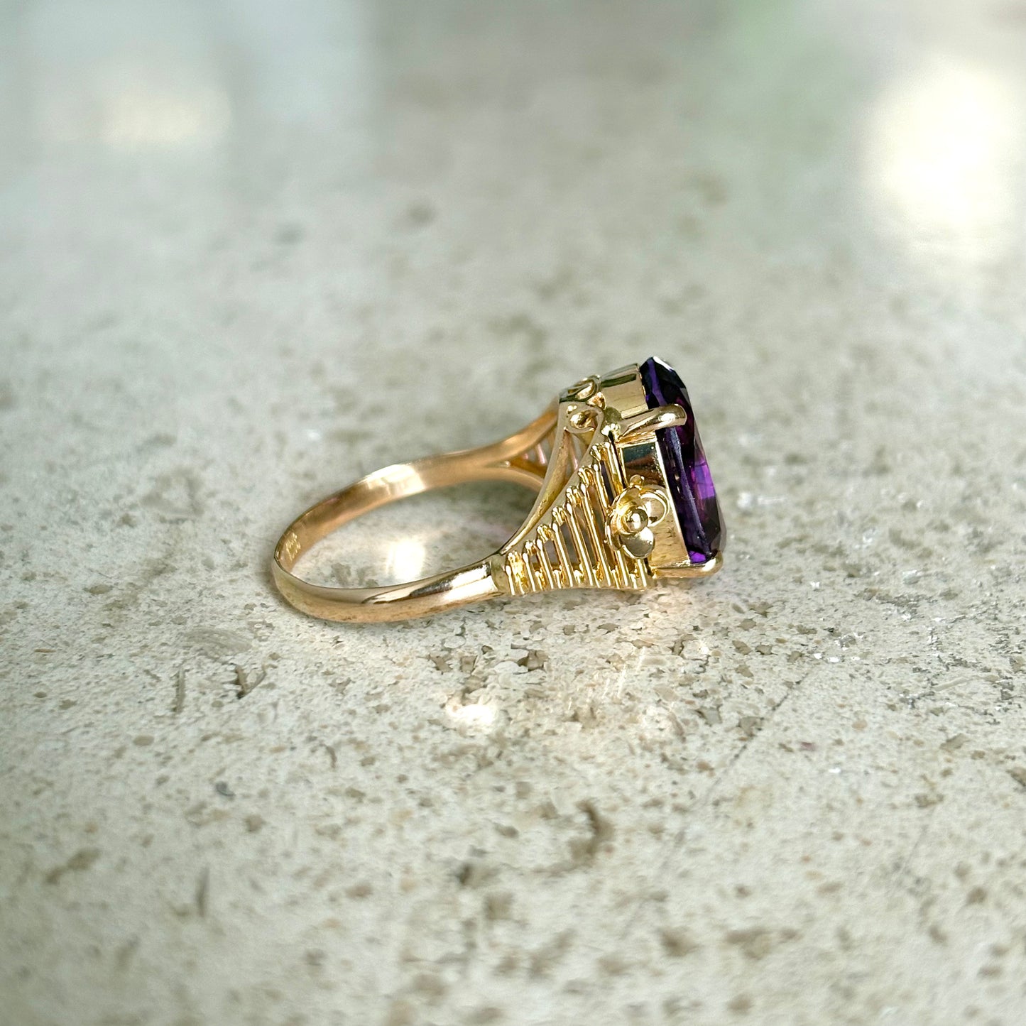Bague Vintage - Or Jaune 750 & Améthyste