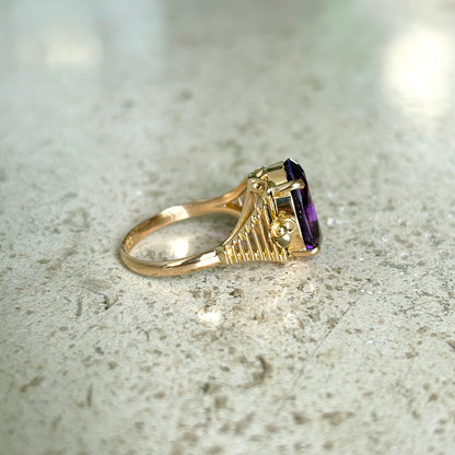 Bague Vintage - Or Jaune 750 & Améthyste