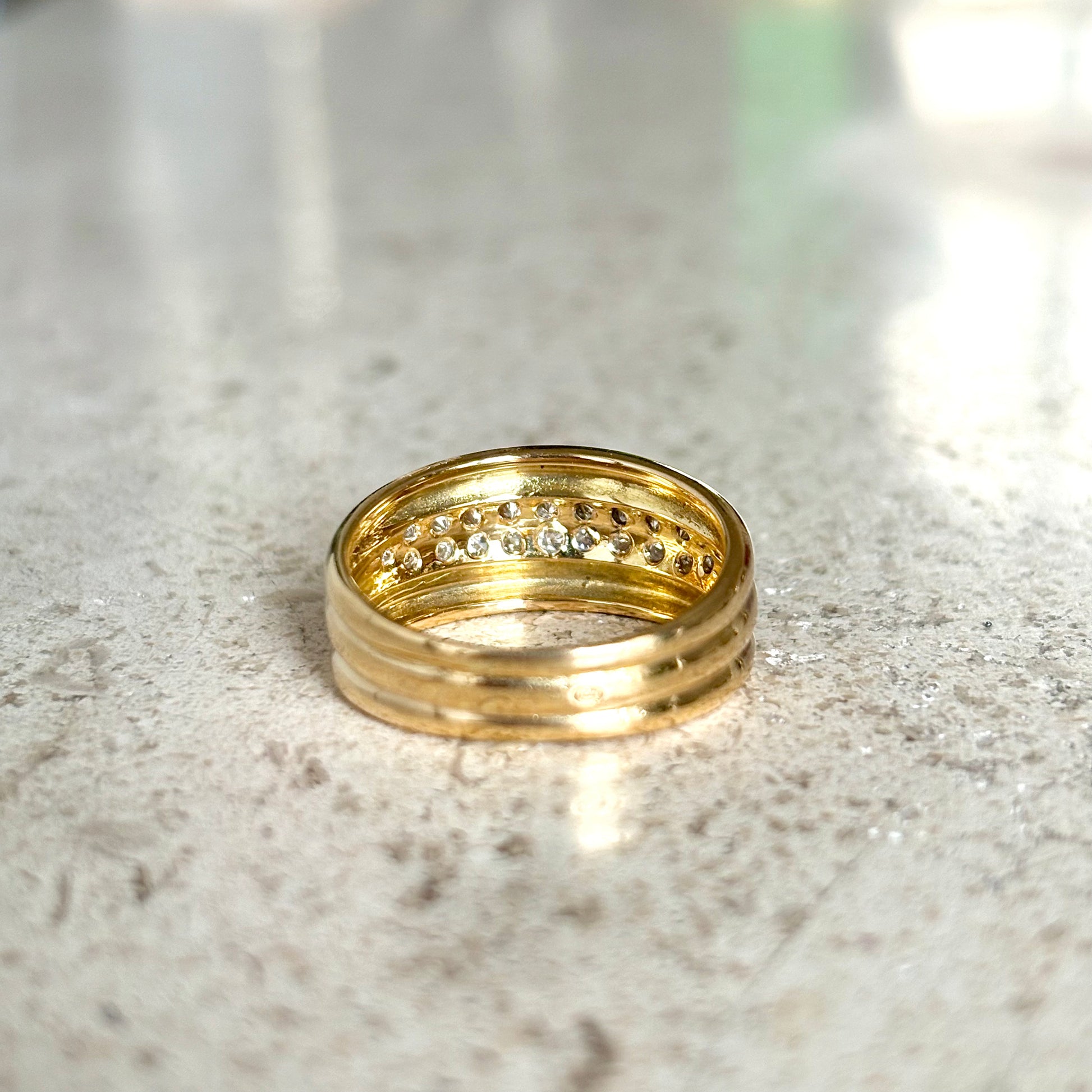 Bague Jonc - Or Jaune 750 & Diamants