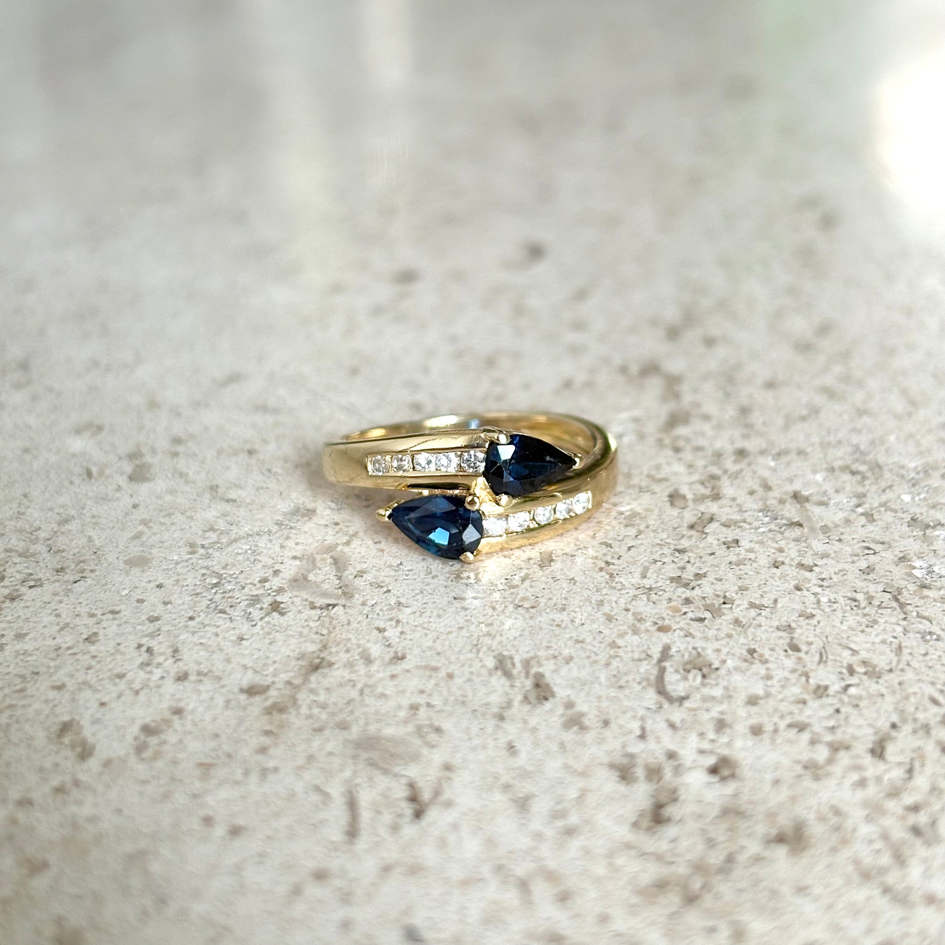 Bague Toi & Moi - Or Jaune 750 Saphirs & Diamants