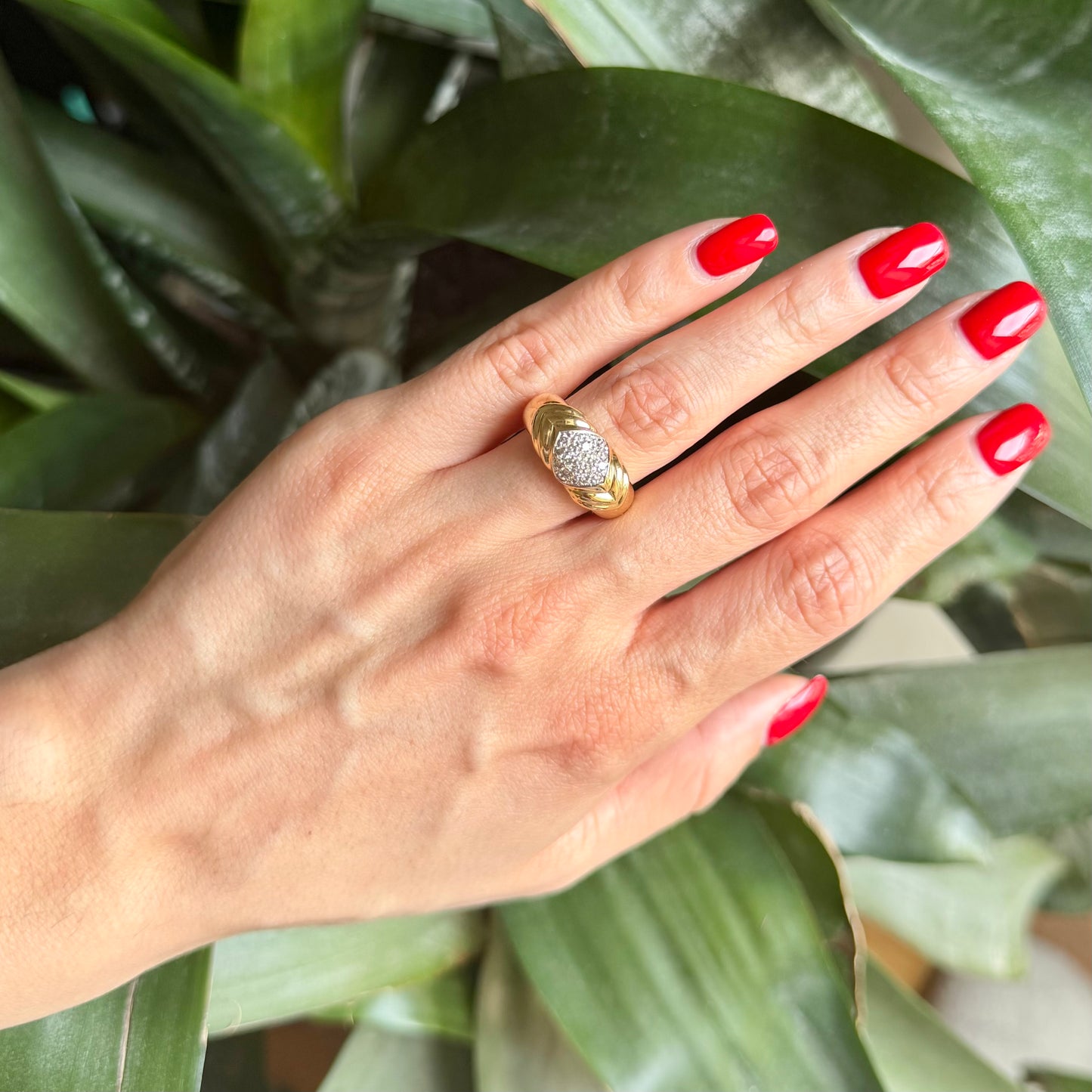 Bague Jonc - Or Jaune 750 & Diamants