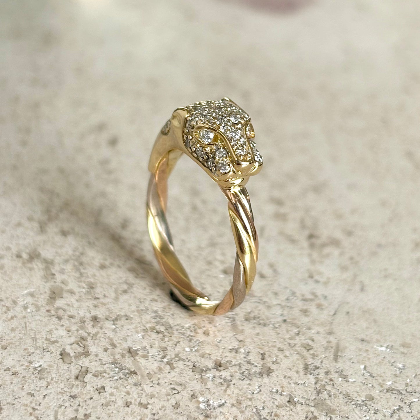 Bague Panthère - 3 Ors & Diamants