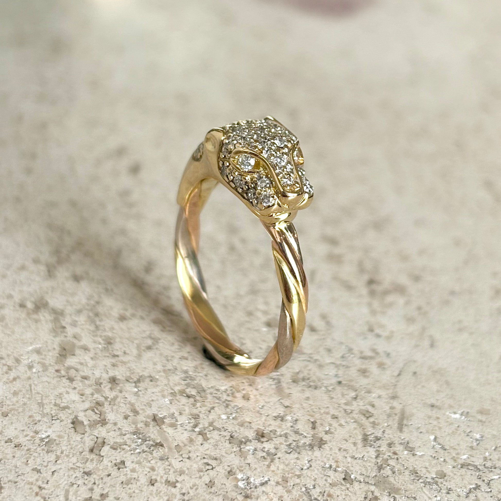 Bague Panthère - 3 Ors & Diamants