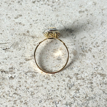 Bague Vintage Art Déco - Or Jaune 750 Saphir & Diamants
