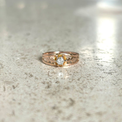 Bague Solitaire Vintage - Or Rose 750 & Diamant