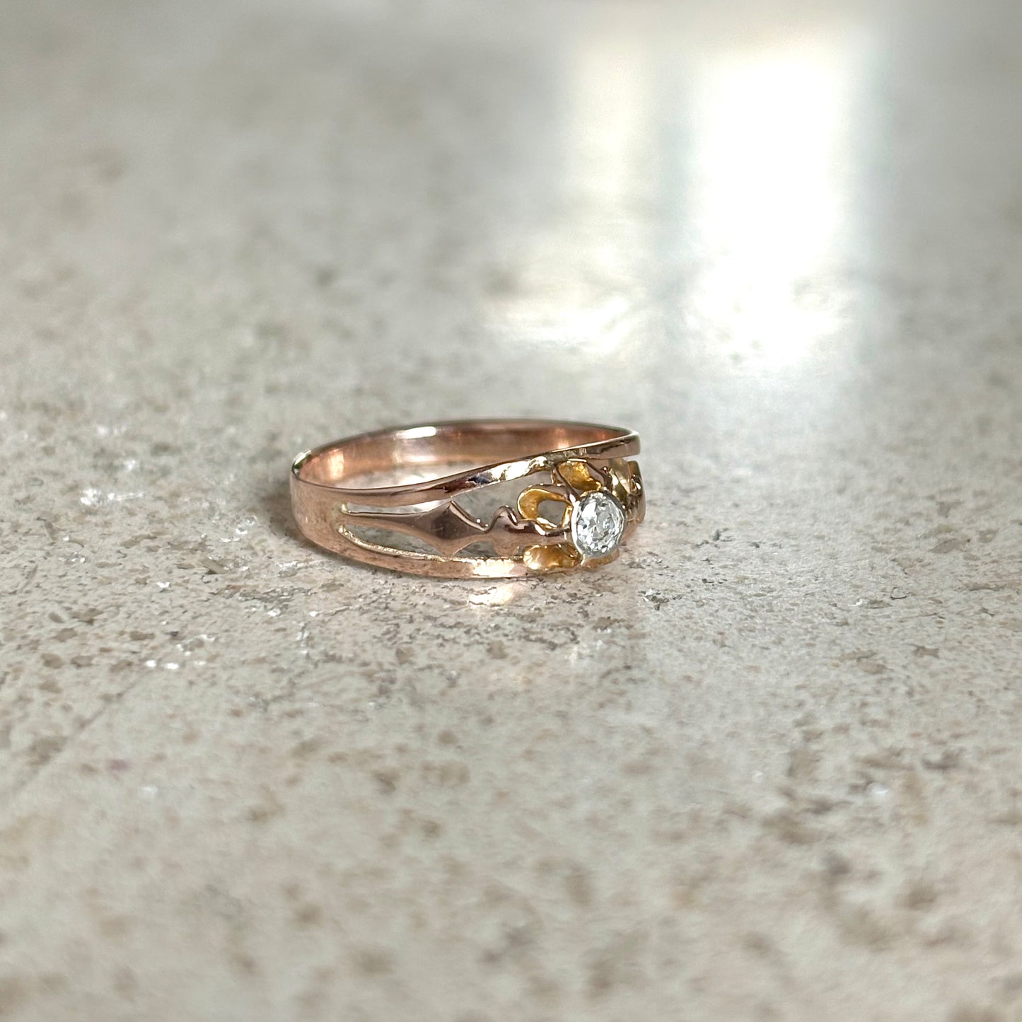 Bague Solitaire Vintage - Or Rose 750 & Diamant