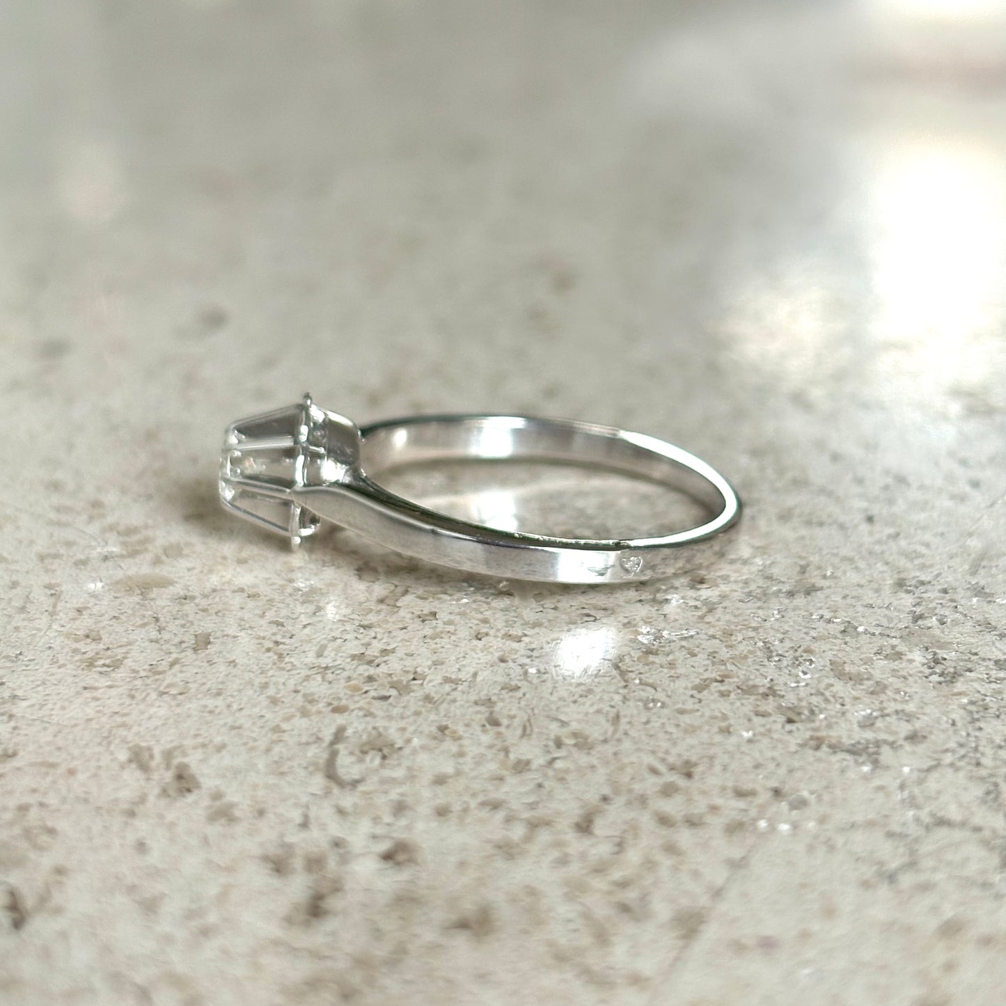 Bague Solitaire Vintage - Or Blanc 750 & Diamants