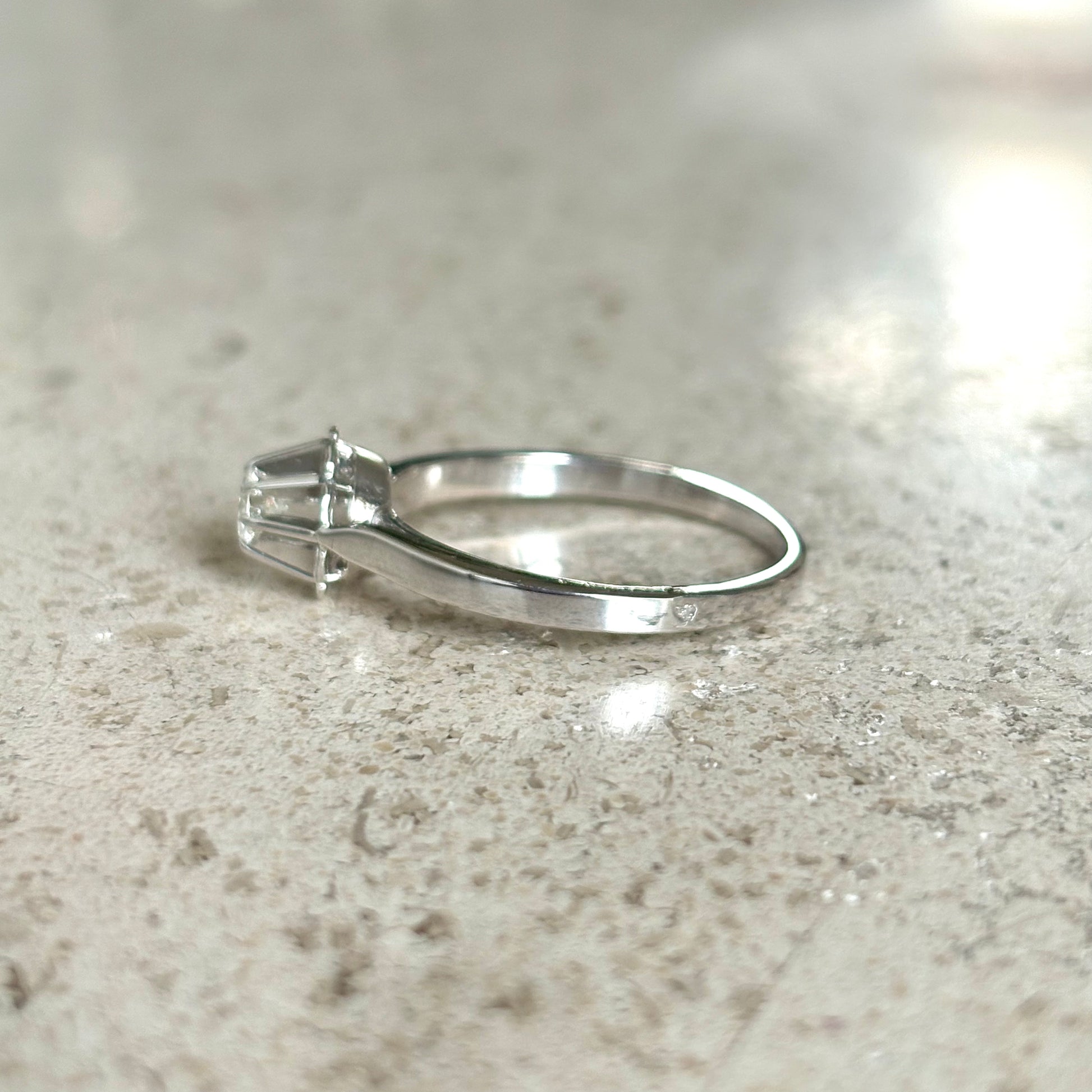 Bague Solitaire Vintage - Or Blanc 750 & Diamants