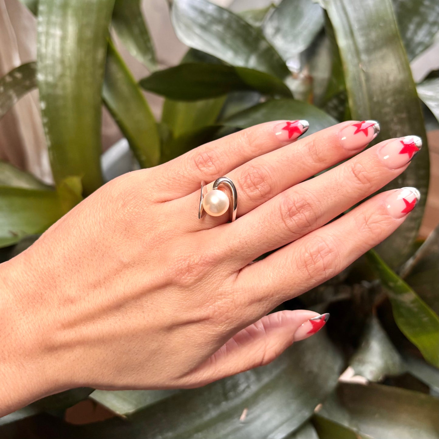 Bague Tourbillon - Or Blanc 750 & Perles