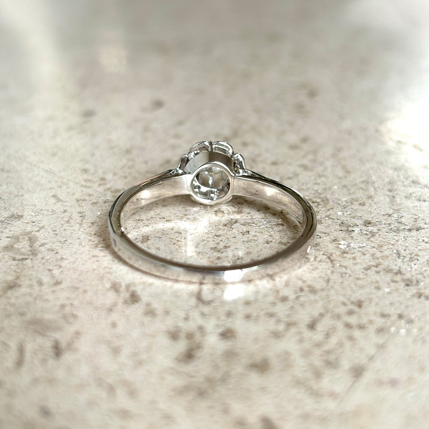 Bague Solitaire Vintage - Or Blanc 750 & Diamants