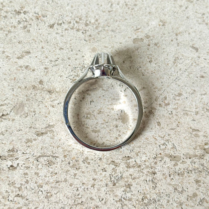 Bague Solitaire Vintage - Or Blanc 750 & Diamants