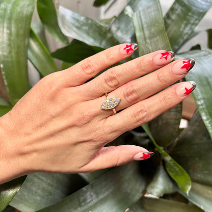 Bague Marquise - Or Jaune 750 & Diamants