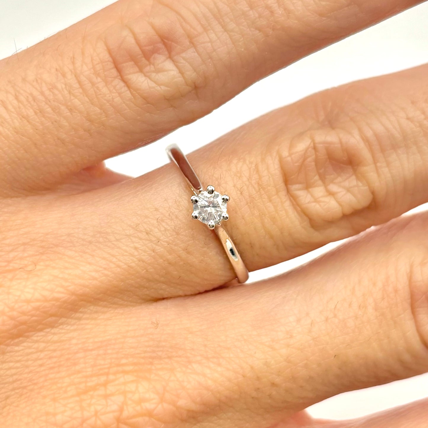 Bague Solitaire - Or Blanc 750 & Diamant