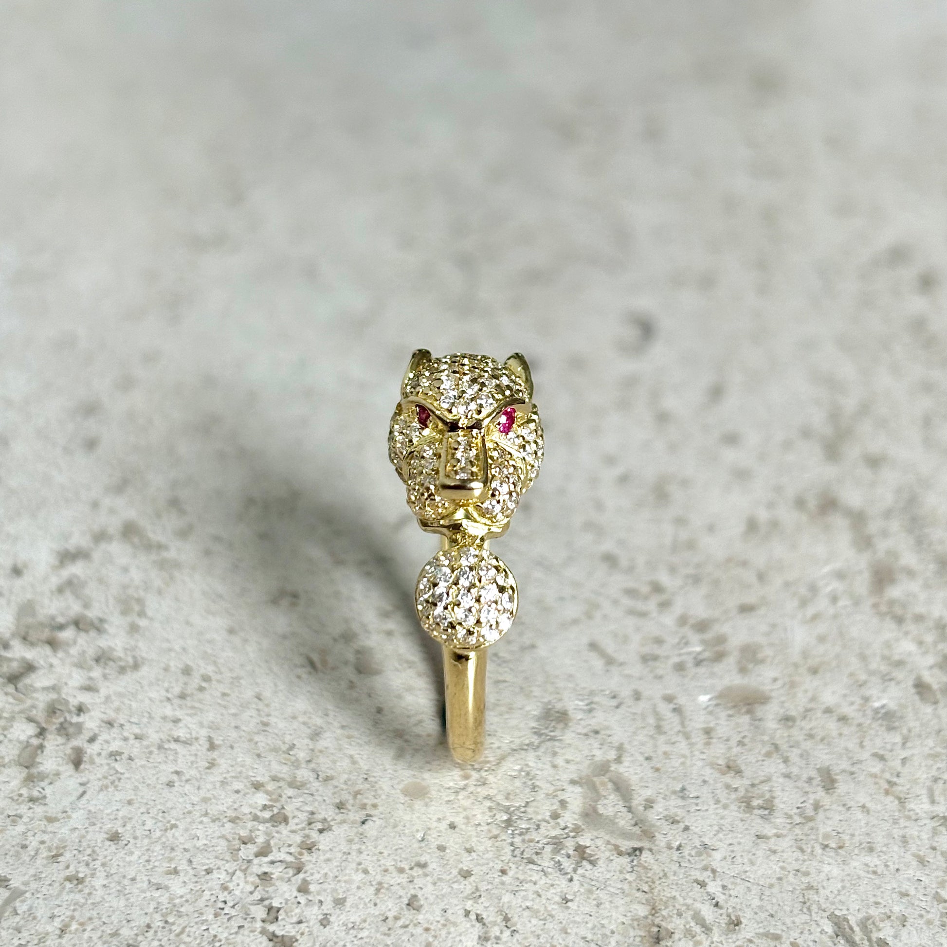 Bague Panthère - Or Jaune 750 & Zircons