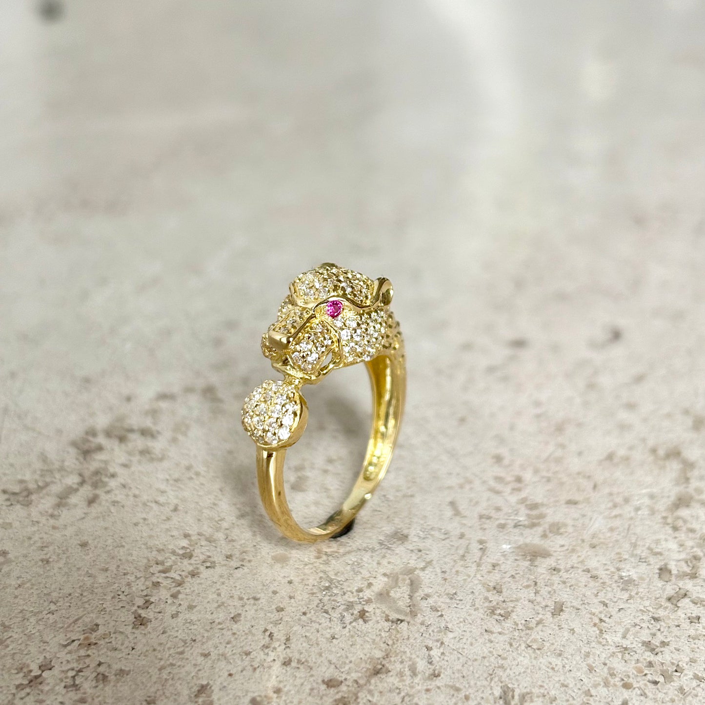 Bague Panthère - Or Jaune 750 & Zircons