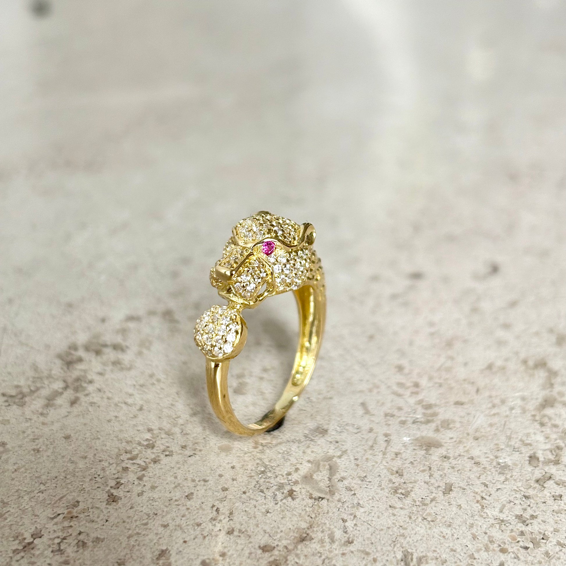 Bague Panthère - Or Jaune 750 & Zircons