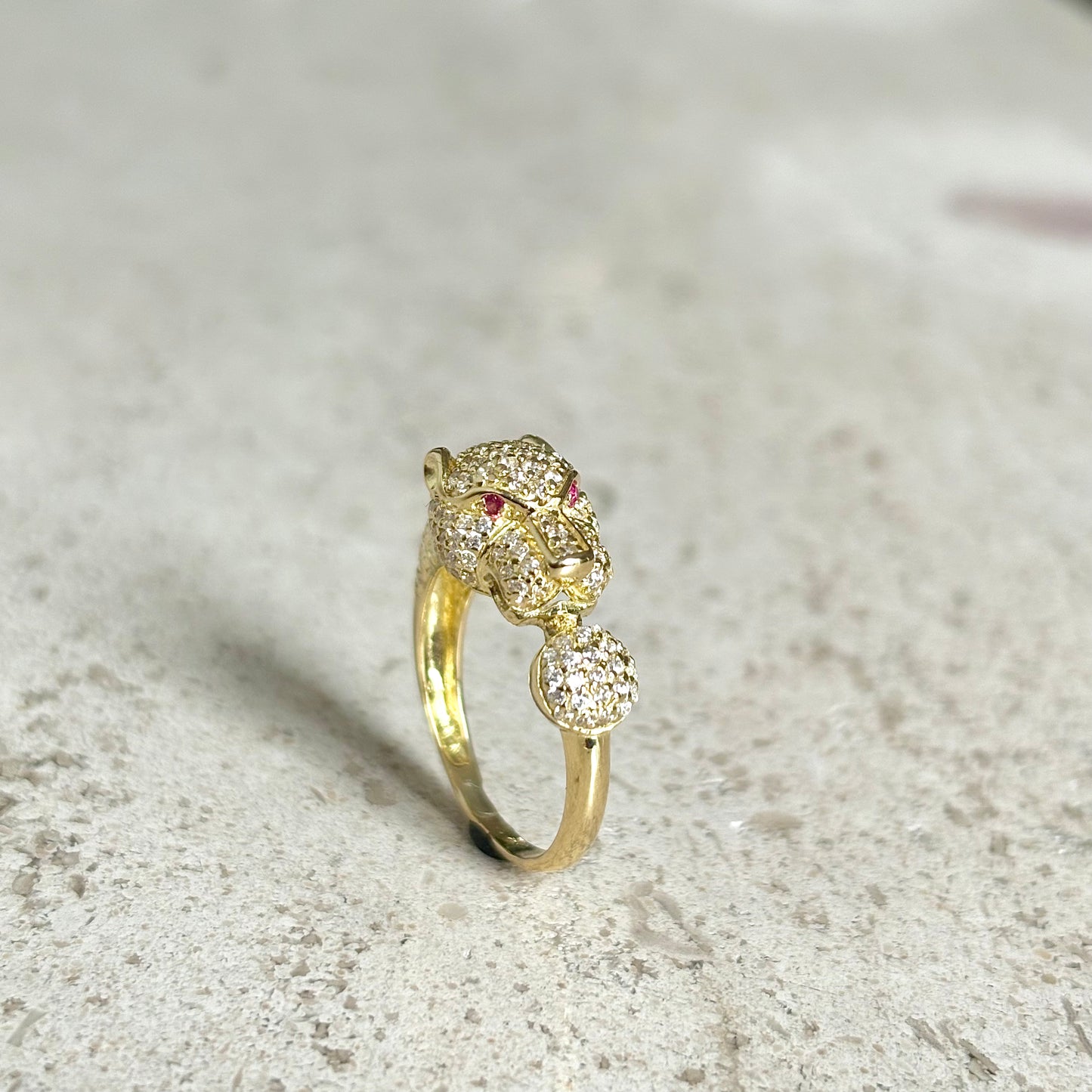 Bague Panthère - Or Jaune 750 & Zircons
