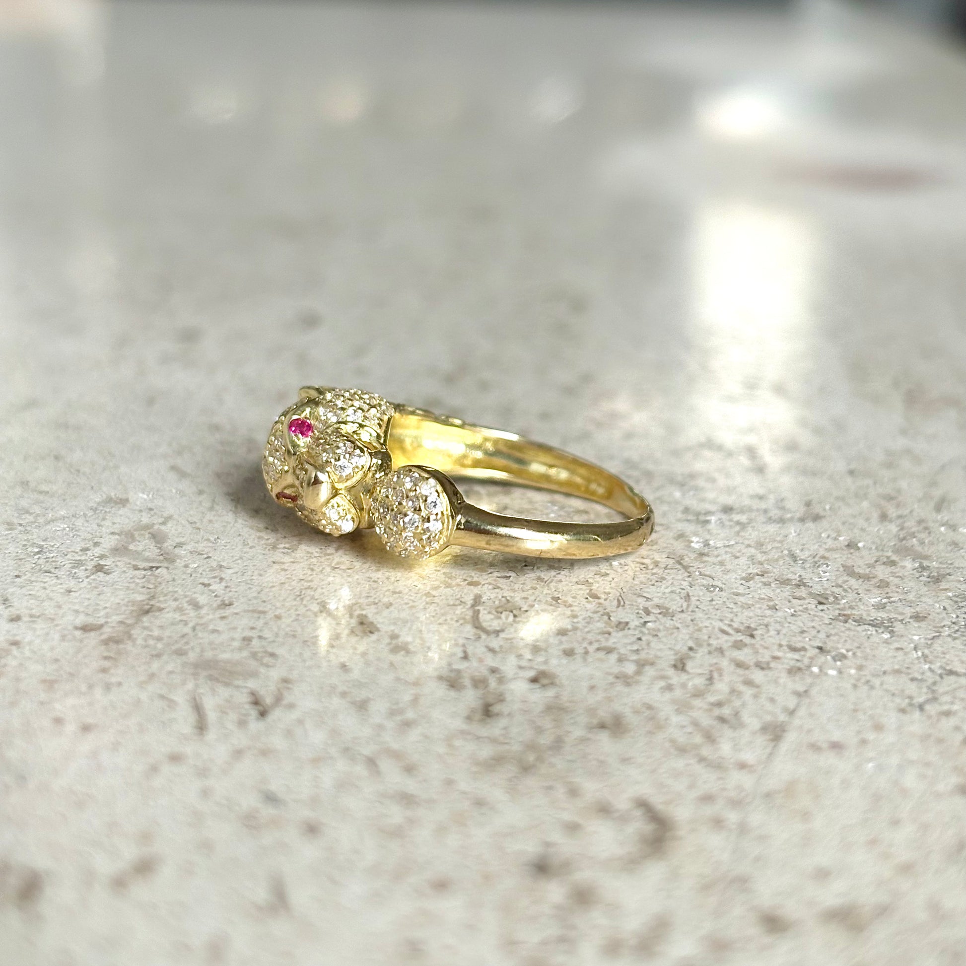 Bague Panthère - Or Jaune 750 & Zircons