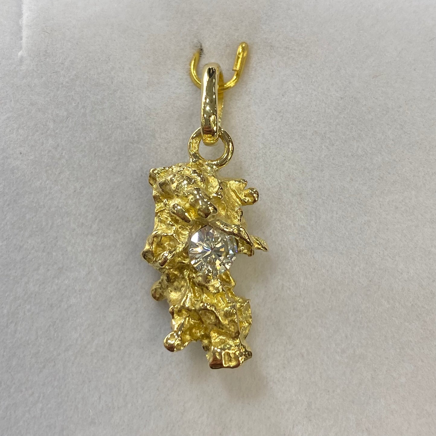 Pendentif Pépite - Or Jaune 750 & Diamant Création Fremont