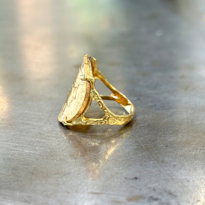 Bague Pièce - Or Jaune 750 & Pièce Or 20 Francs Marianne Coq