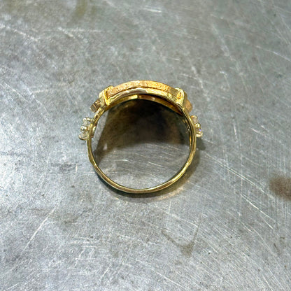 Bague Pièce - Or Jaune 750 & Pièce 20 Marianne Coq & Diamants