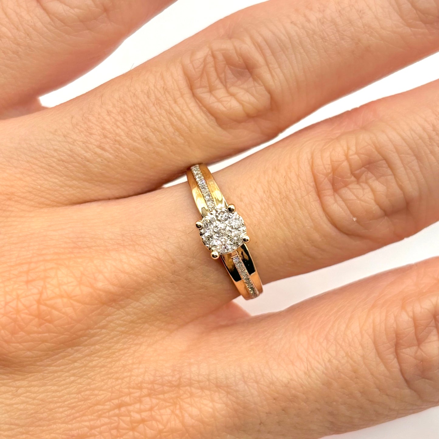 Bague Solitaire - Or Jaune 375 & Diamants