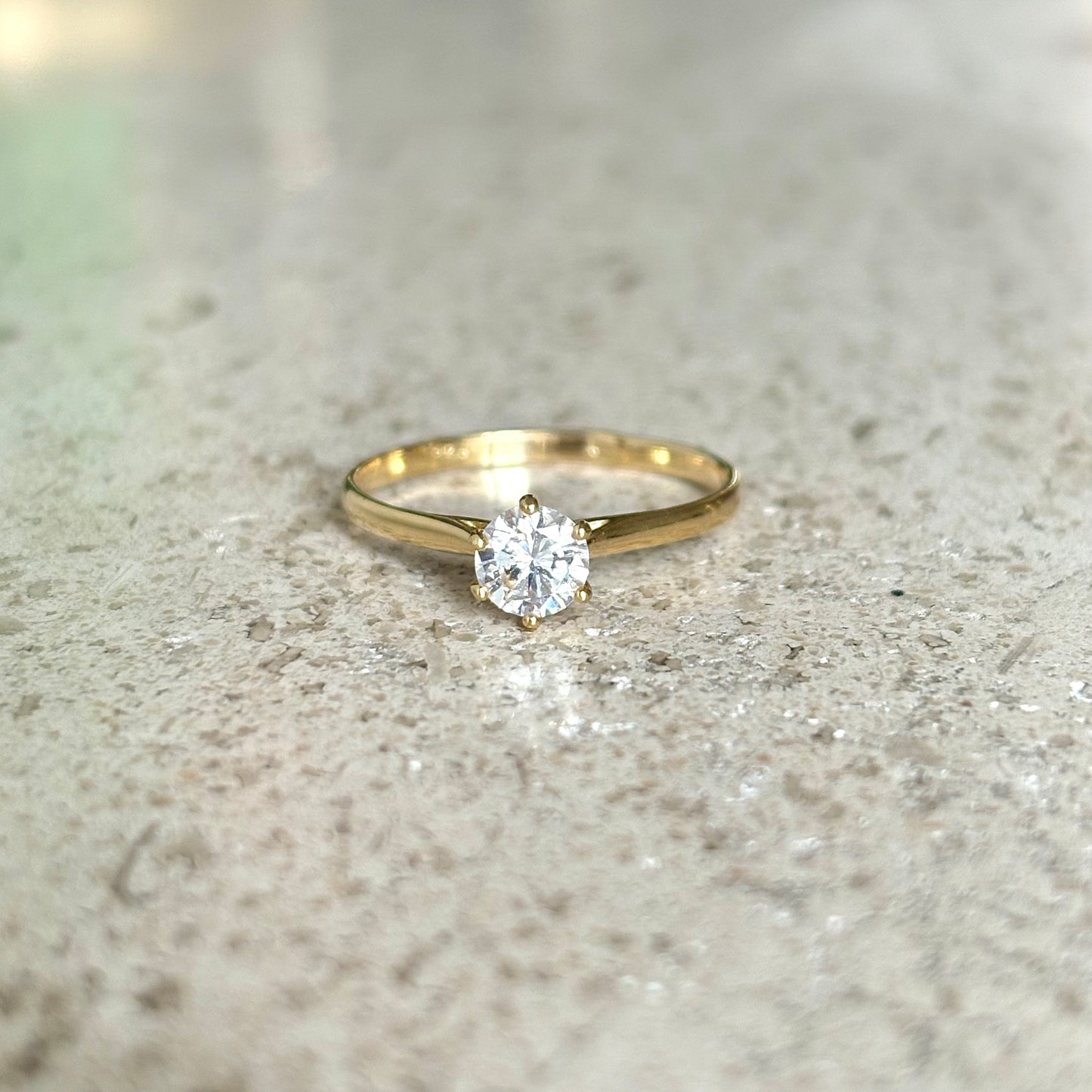 Bague Solitaire - Or Jaune 750 & Diamant